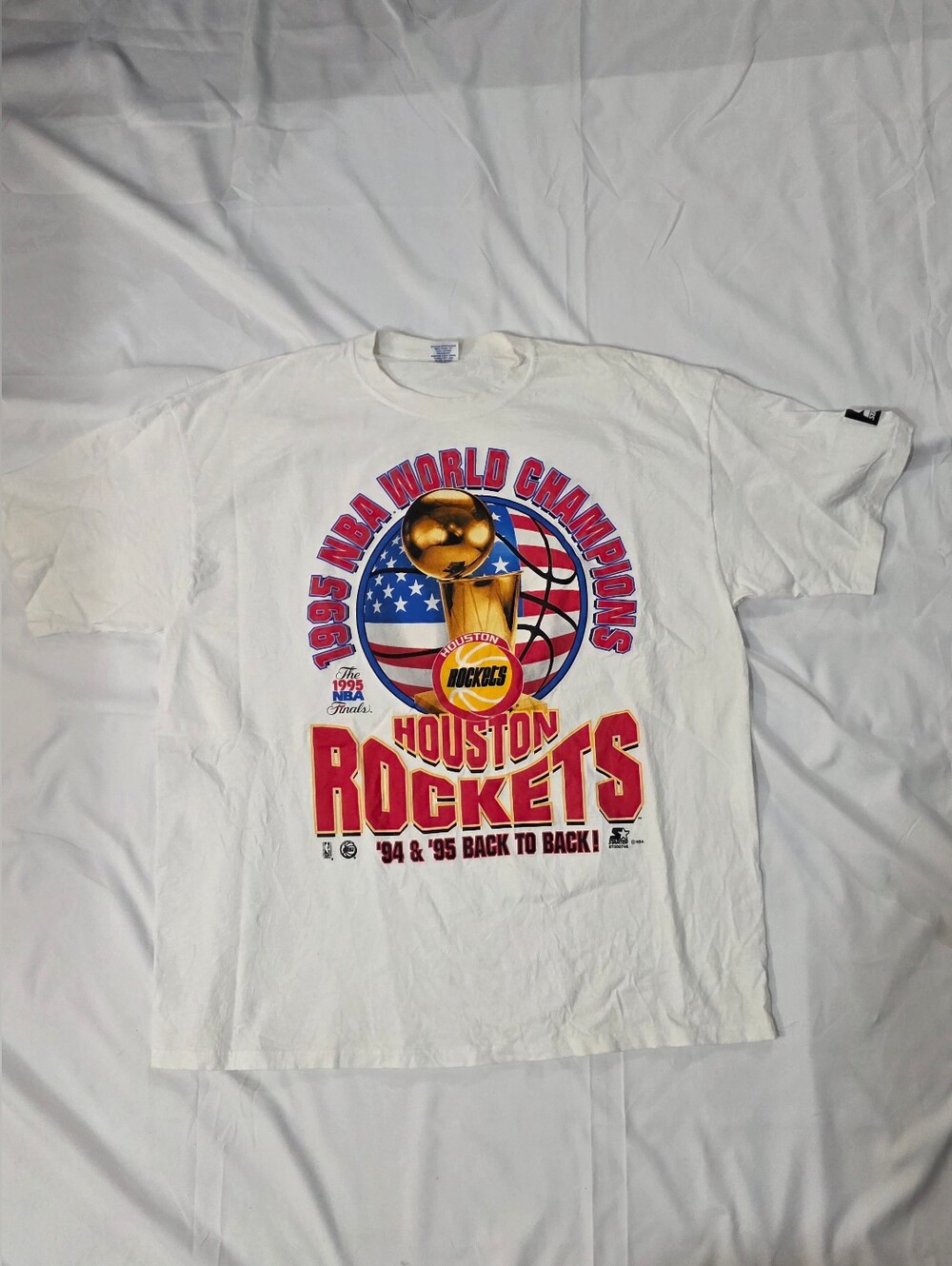 Vintage Houston Rockets 94’ 95’ Back To Back Championship Starter T-Shirt 1995